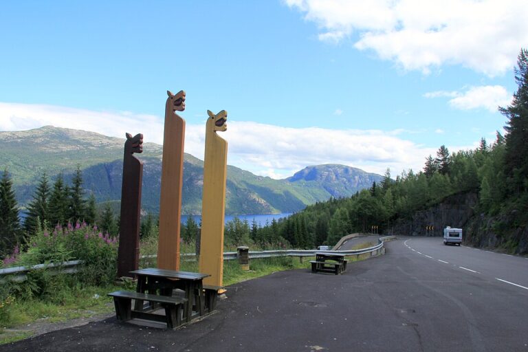 De route van Kristiansand naar Vrådal, Telemark